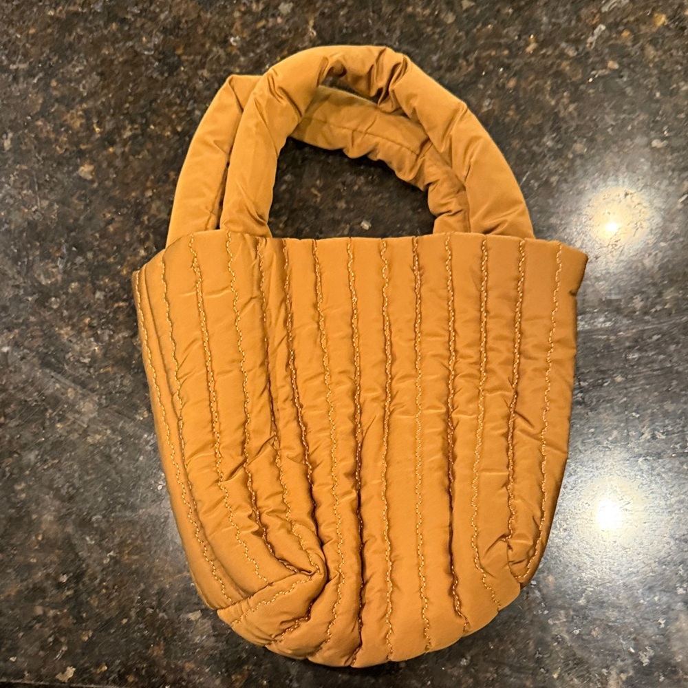 Zara Quilted Tan Tote Bag